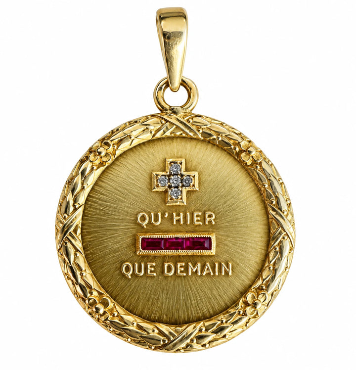 Augis Pendentif + qu'hier - que demain or et Rubis