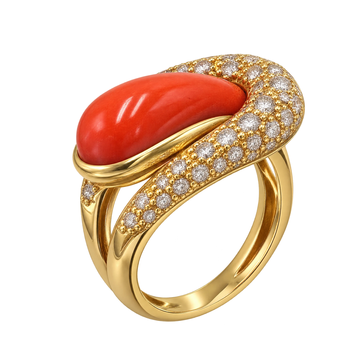 Bague or et Corail