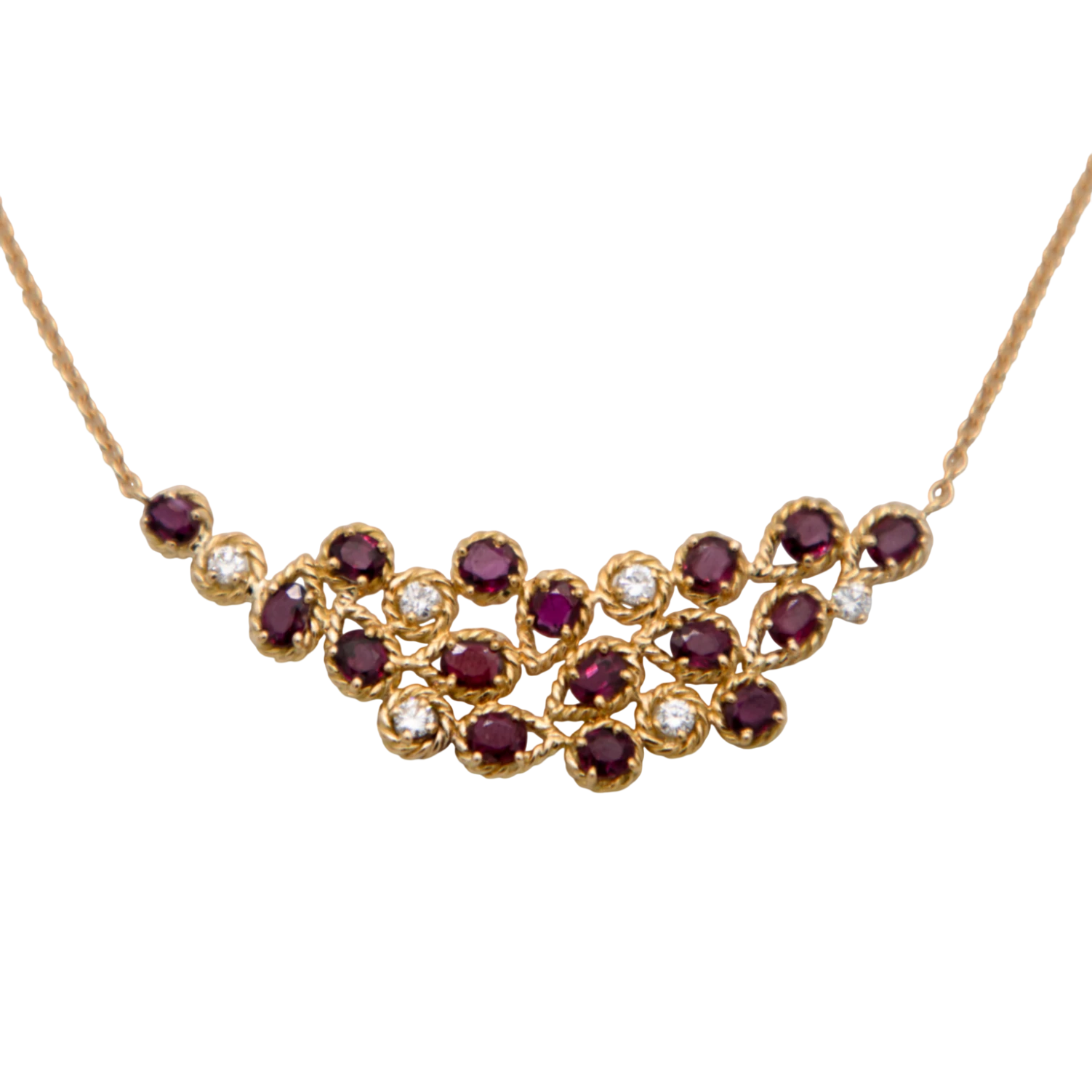 Collier Or jaune et Rubis