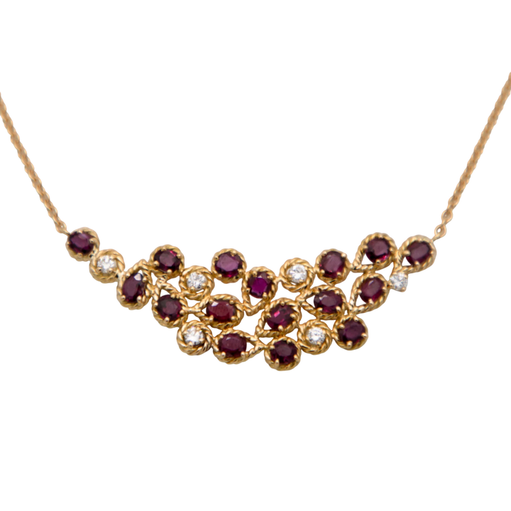 Collier Or jaune et Rubis