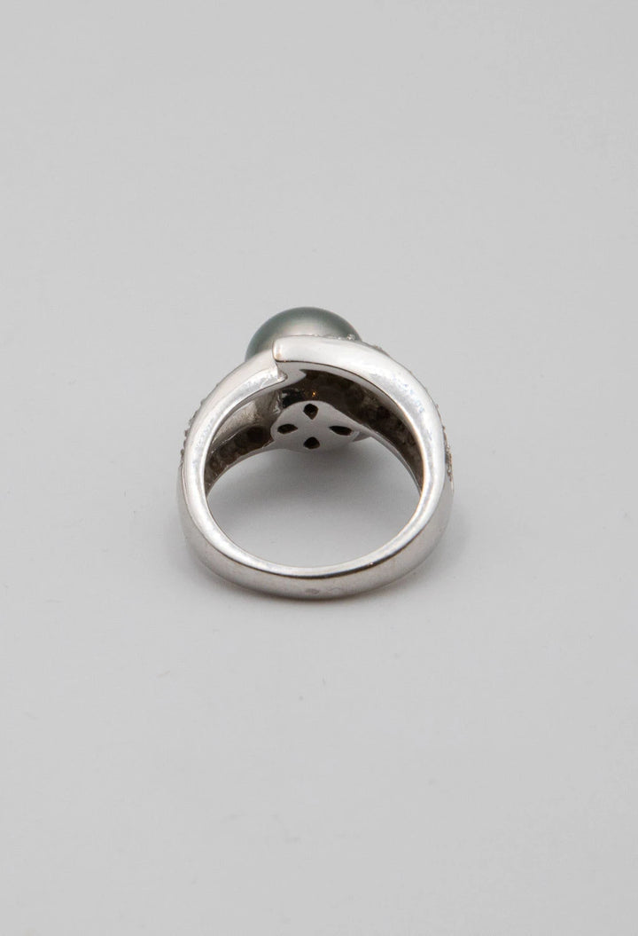 Bague Or blanc et Perle de culture