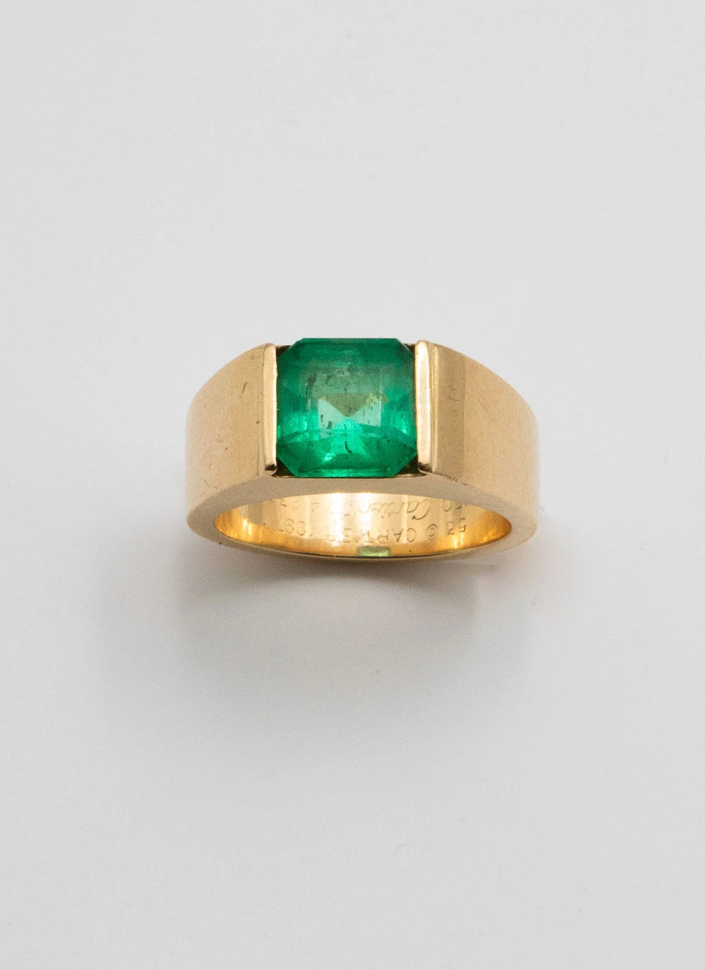 Cartier Bague Tank Or jaune et Émeraude