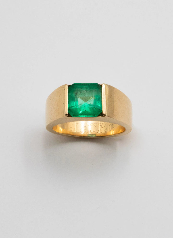 Cartier Bague Tank Or jaune et Émeraude