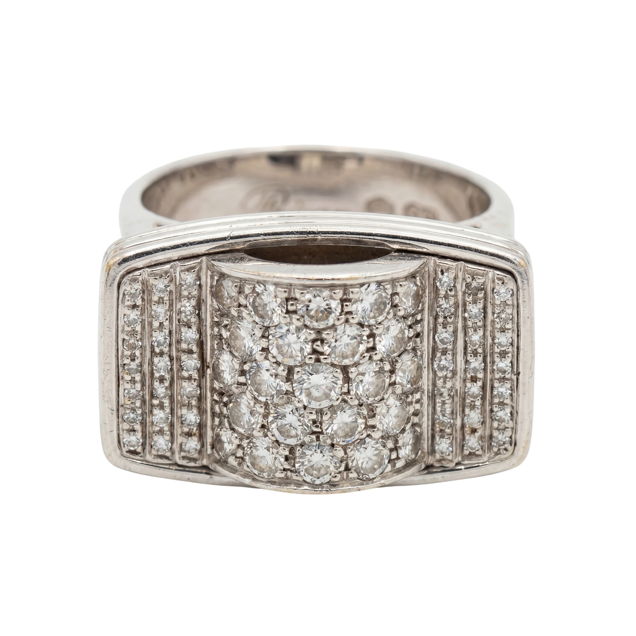 Poiray Bague Or blanc et Diamant pavage