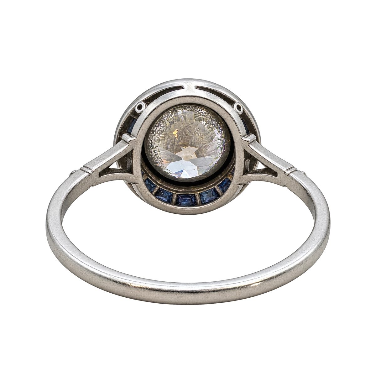 Bague platine et Diamant et saphirs