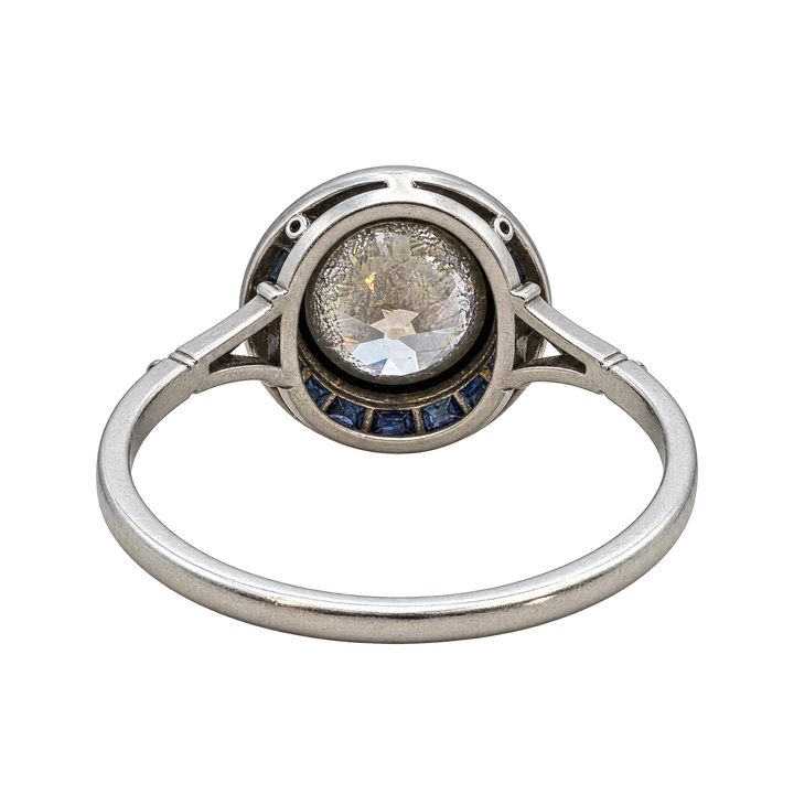 Bague platine et Diamant et saphirs