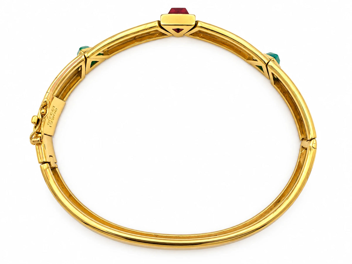 Gucci Bracelet or, Émeraude et Rubis