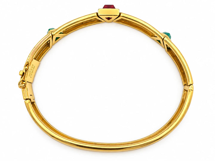 Gucci Bracelet or, Émeraude et Rubis