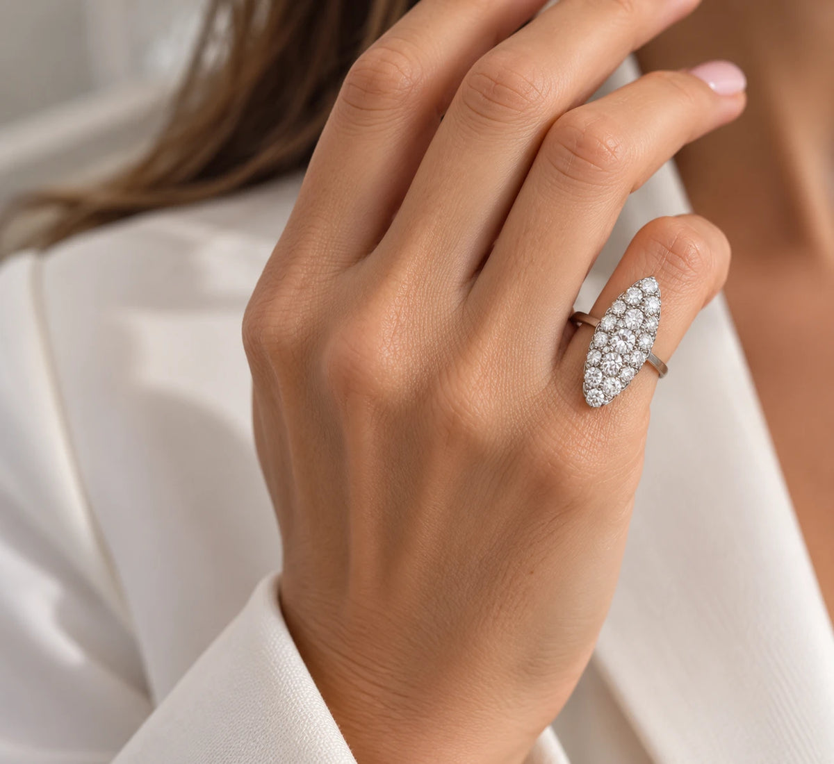 Bague or et Diamant pavage