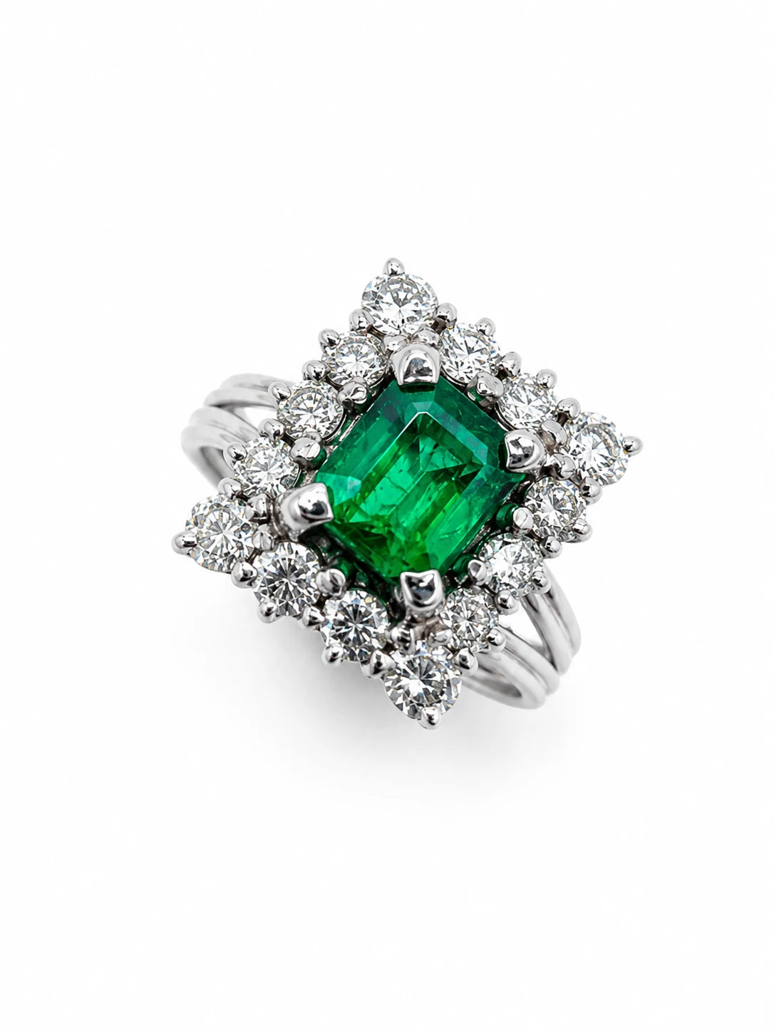 Bague Or blanc et Émeraude