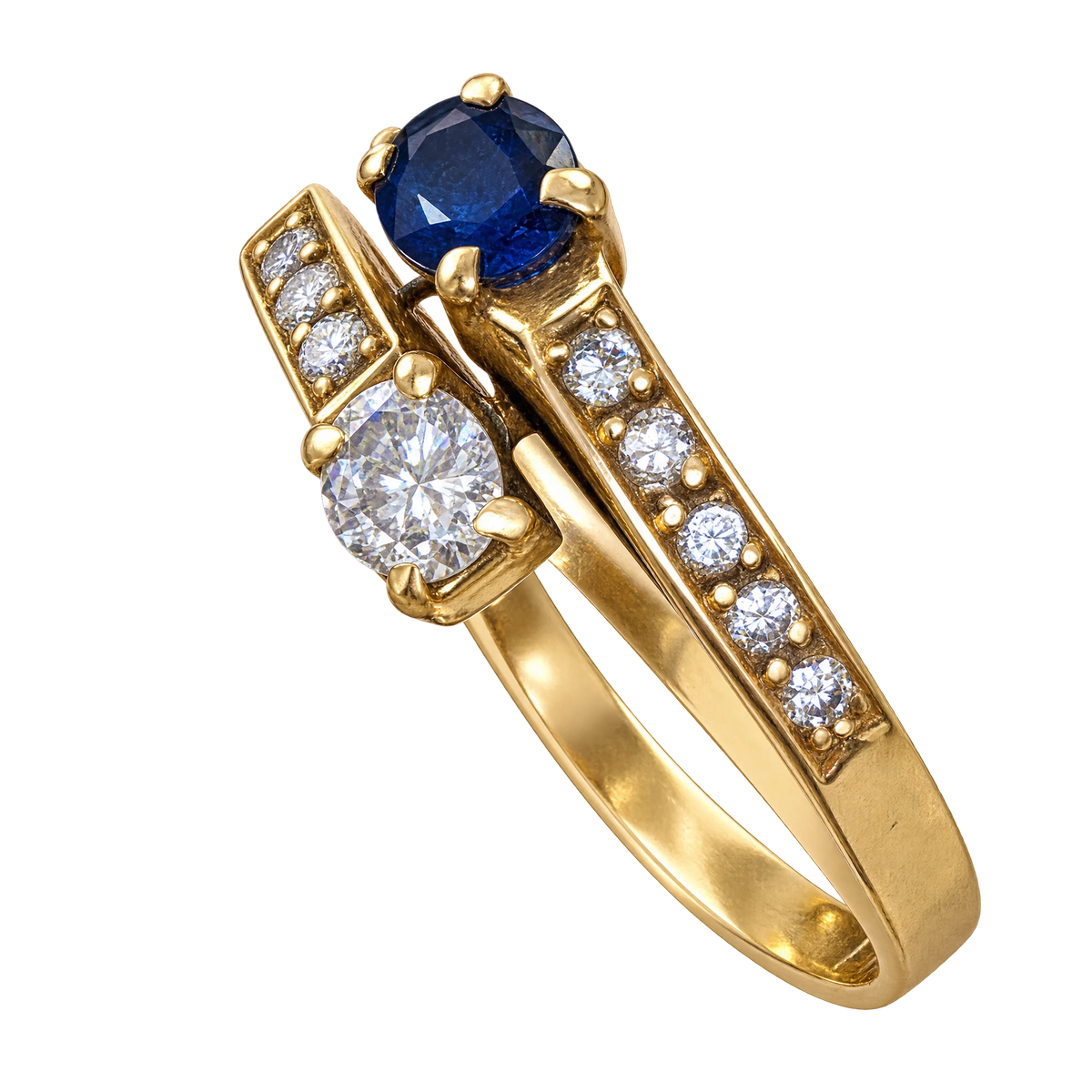 Bague or et Saphir