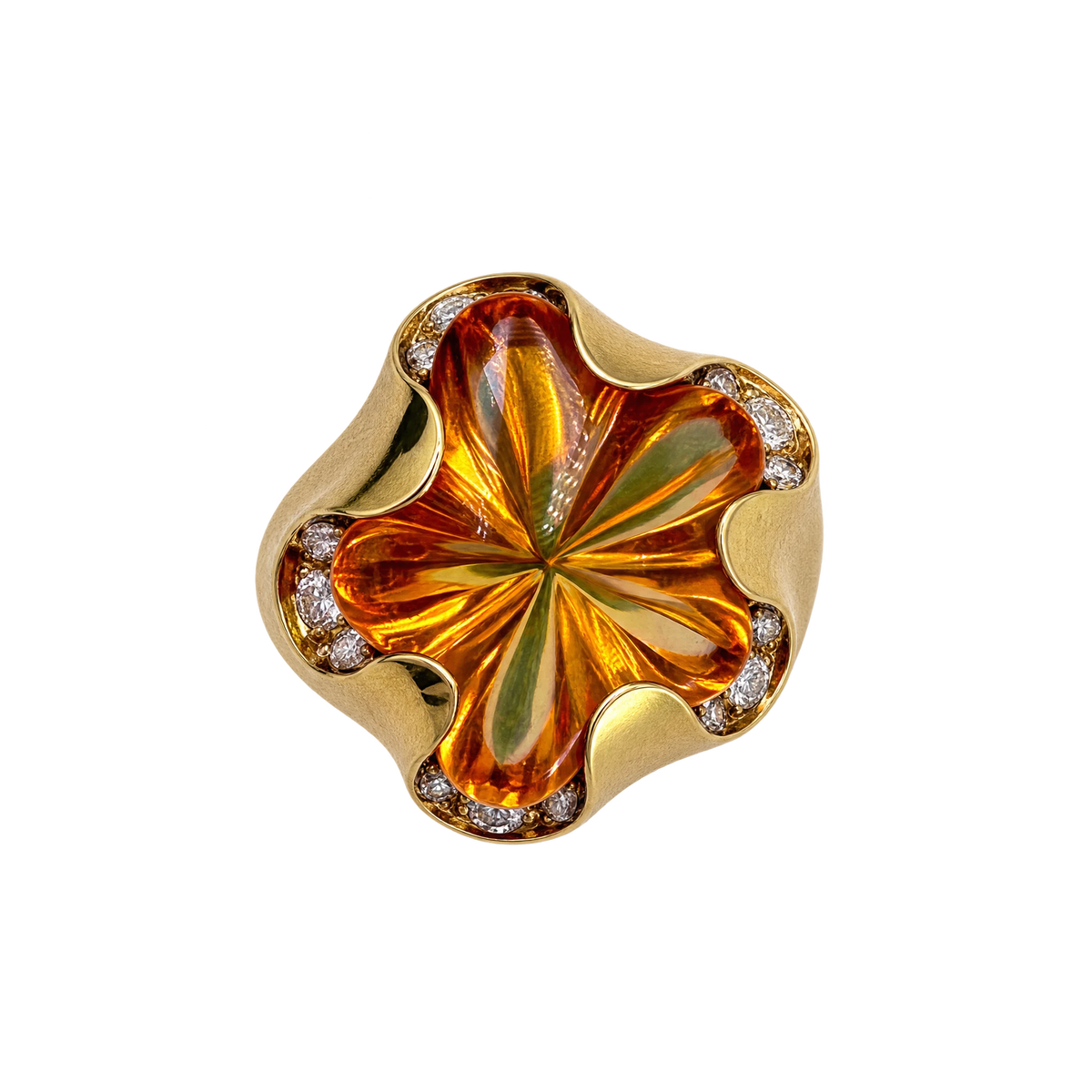 Bague or citrine