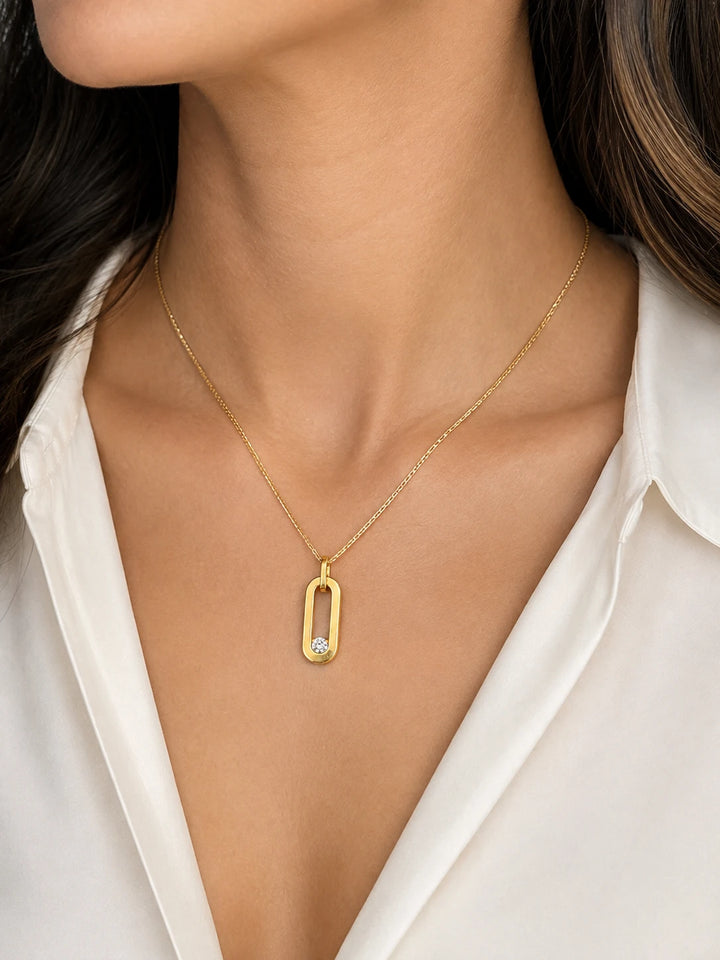 Dinh van Pendentif Maillon or et Diamant