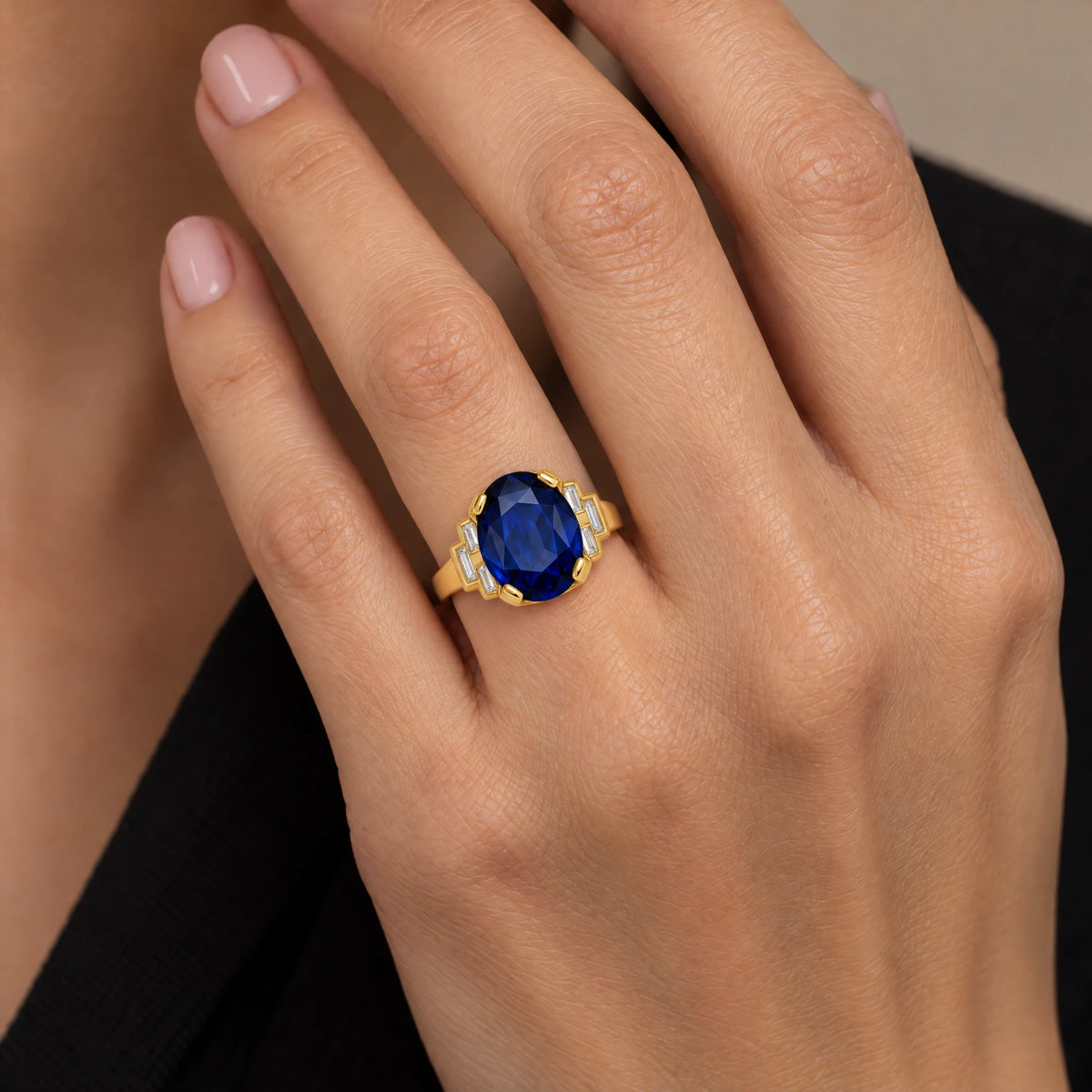 Bague or et Saphir