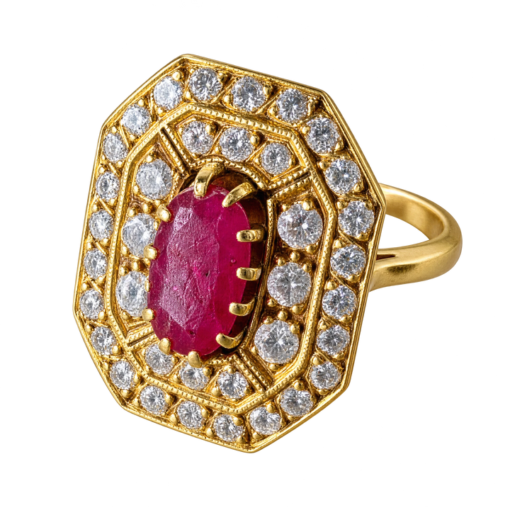 Bague or et Rubis