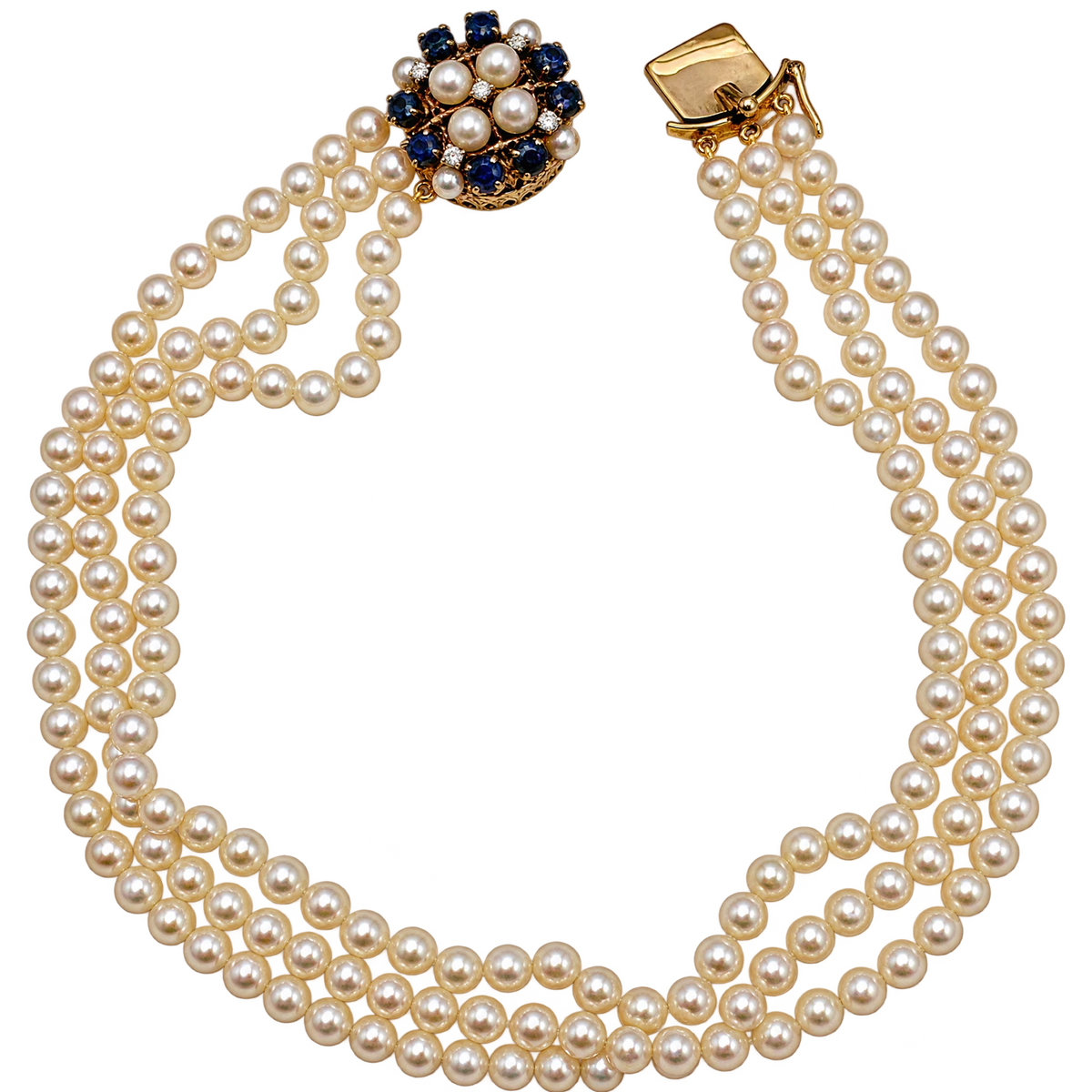 Collier or et Perles
