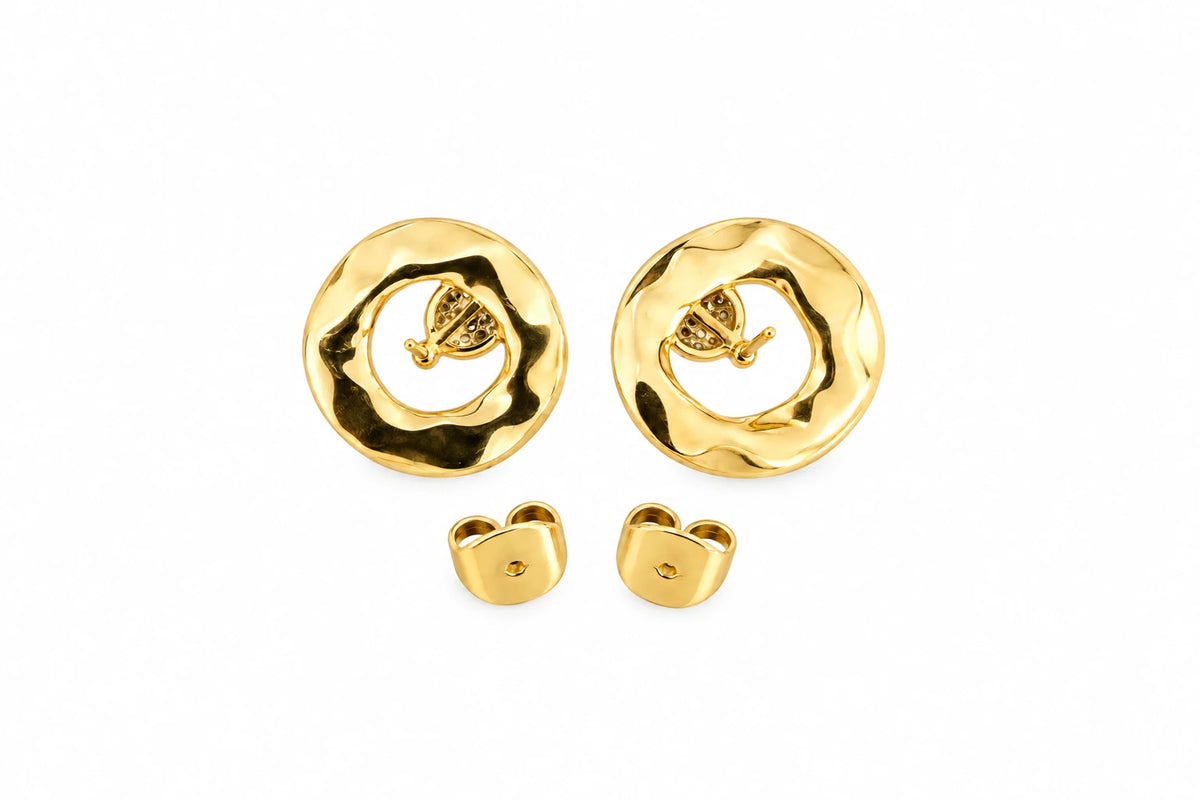 Boucles d'oreilles or et Diamant pavage