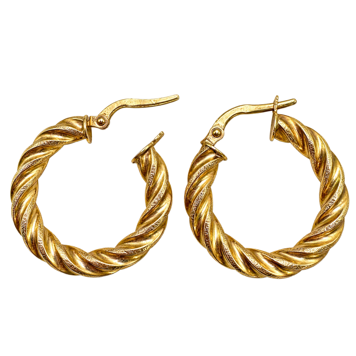 Boucles d'oreilles créoles en or torsadé