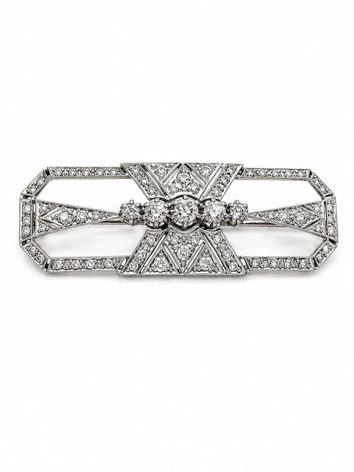 Broche platine et Diamants