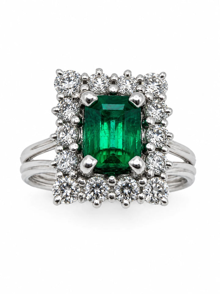 Bague Or blanc et Émeraude