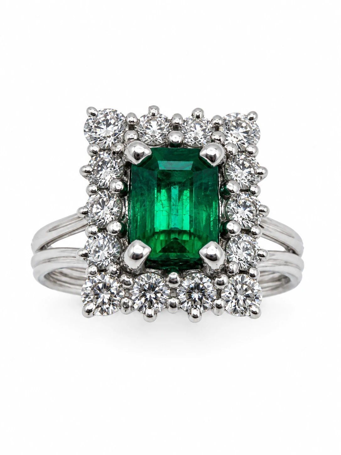 Bague Or blanc et Émeraude