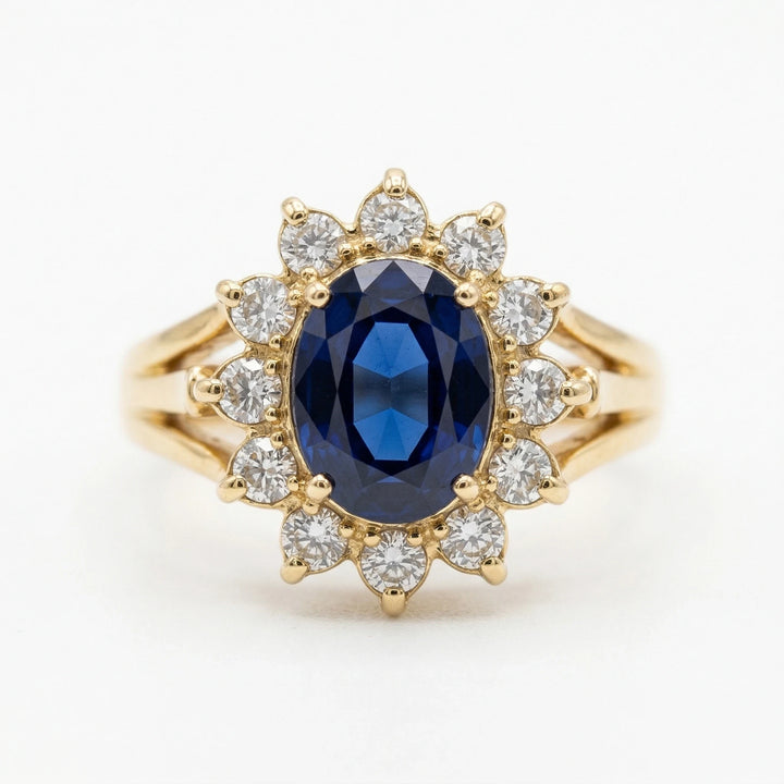 Bague Or jaune et Saphir