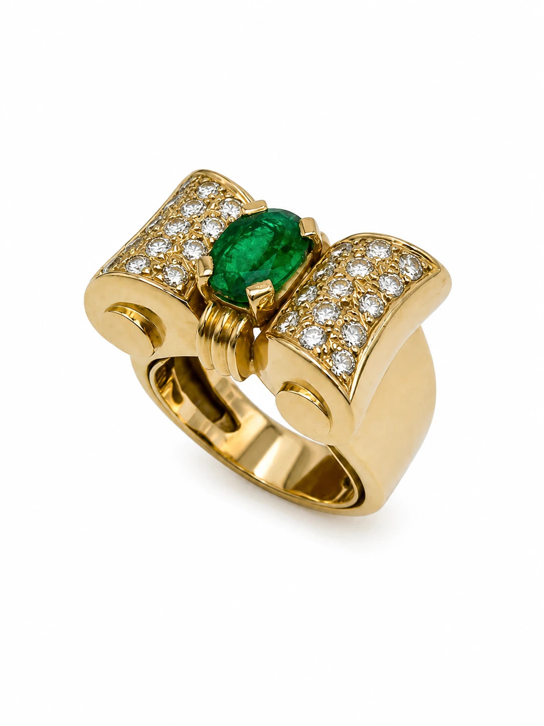 Bague Or jaune et Émeraude