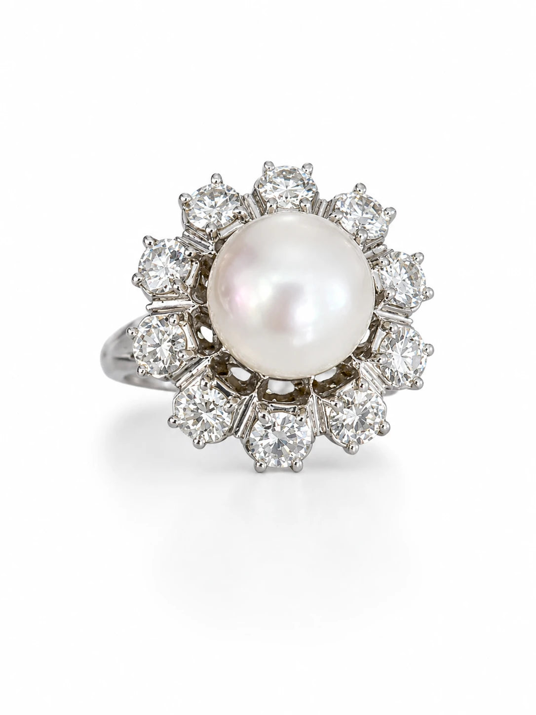 Bague Or blanc et Perle de culture