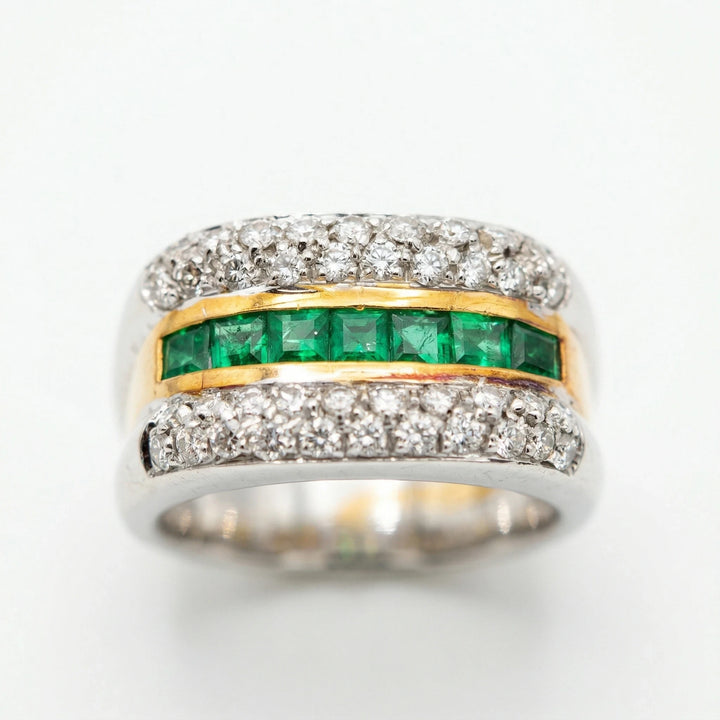 Bague or et Émeraude