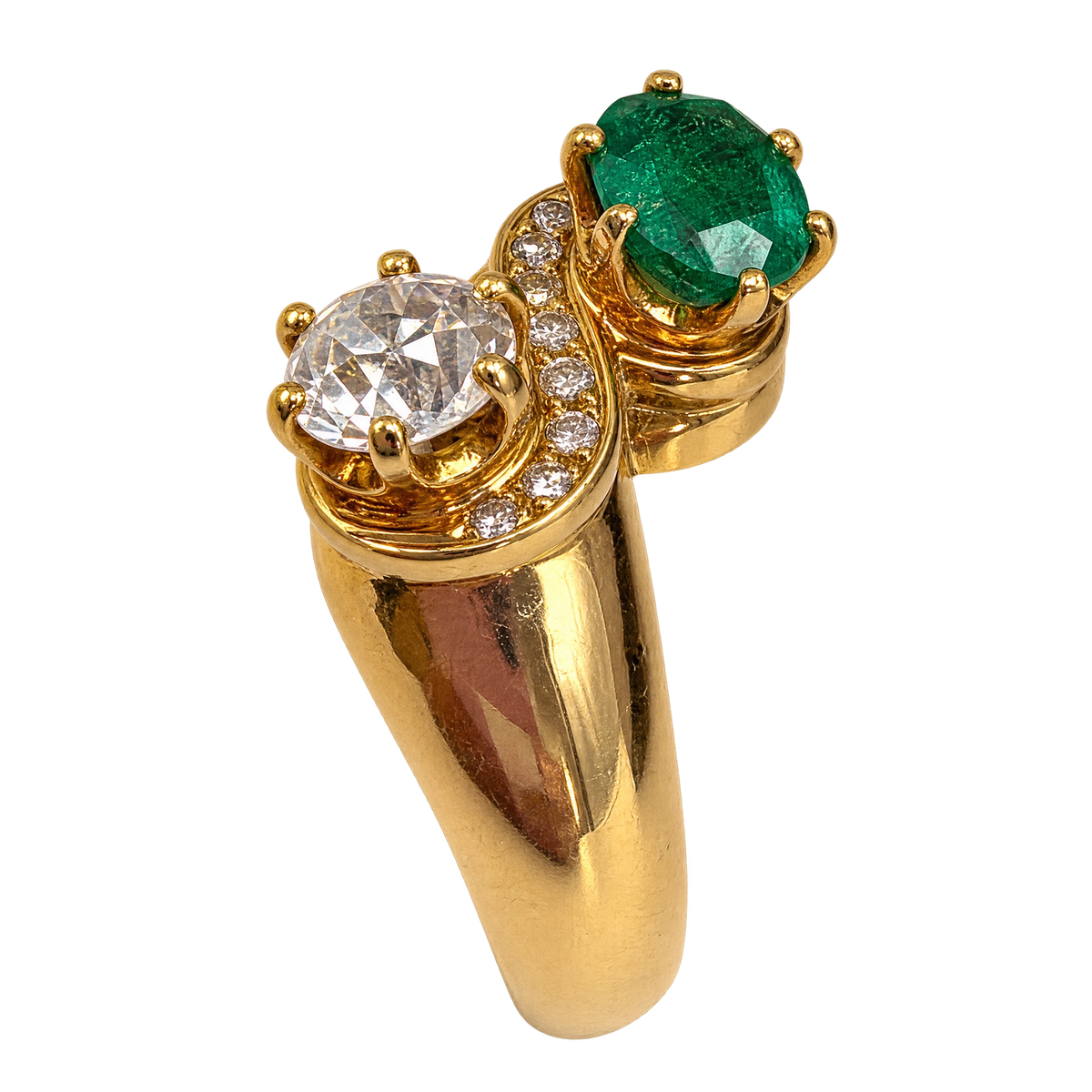 Bague or  Diamant et Emeraude