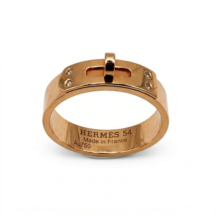 Hermès Bague Kelly Or rose et Diamant