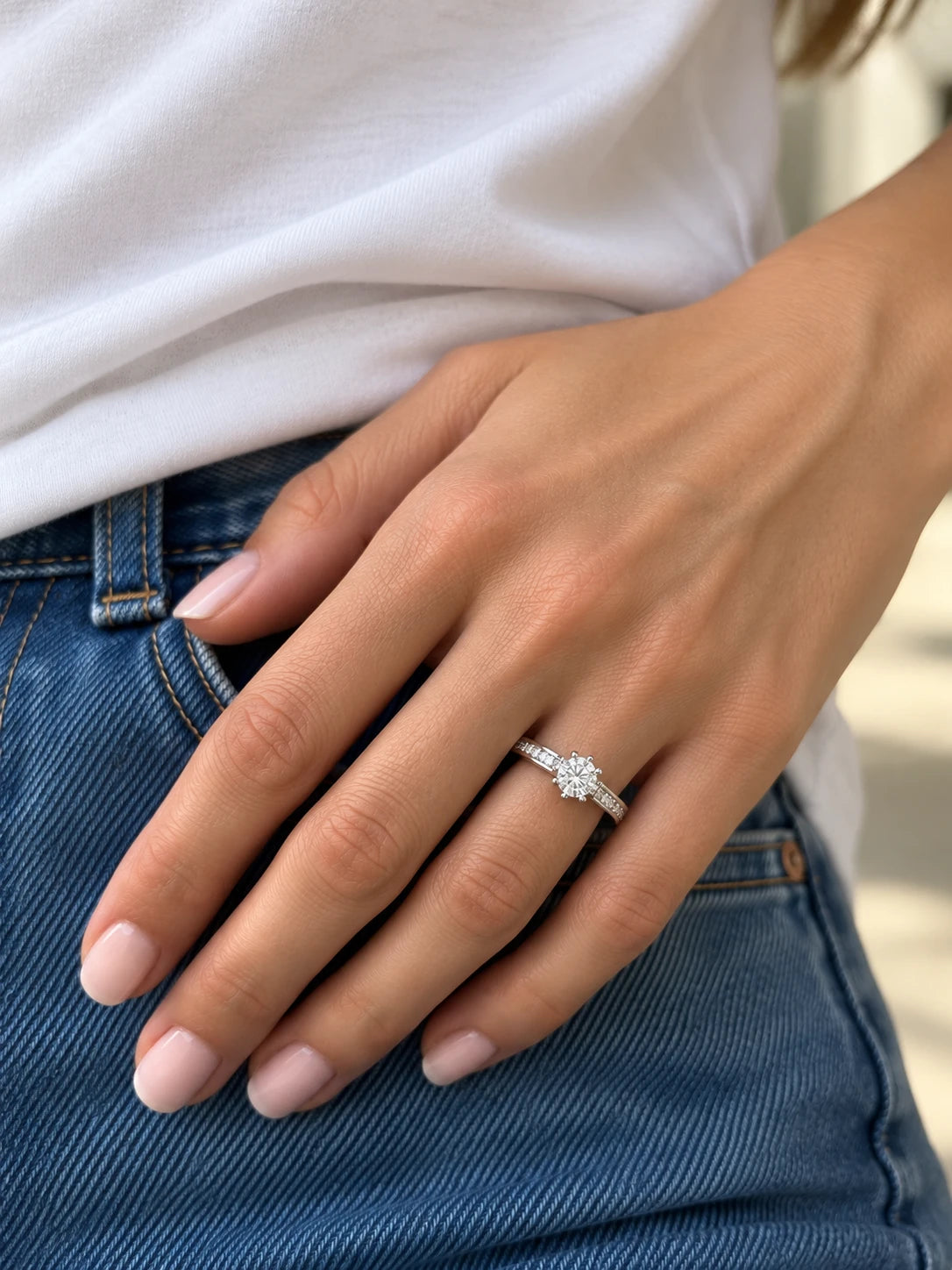 Bague solitaire or et Diamant