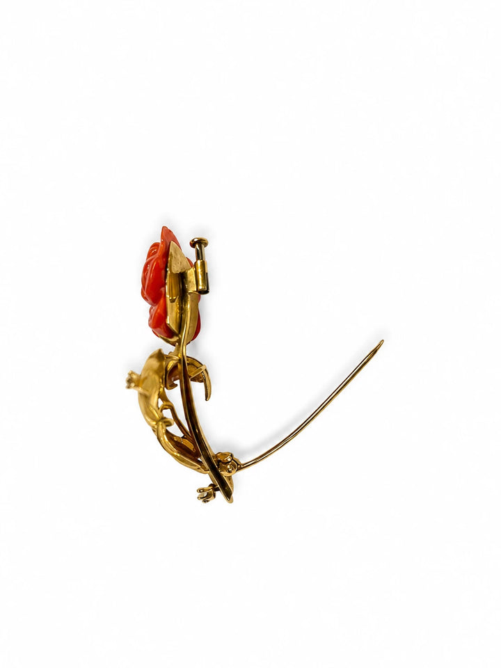 Broche or et Corail