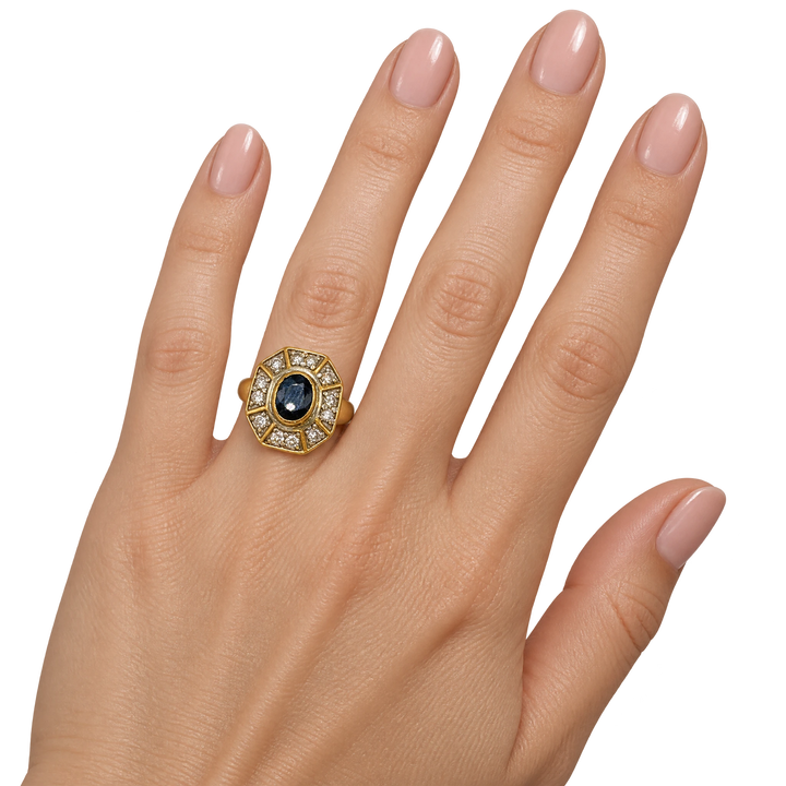 Bague or et Saphir