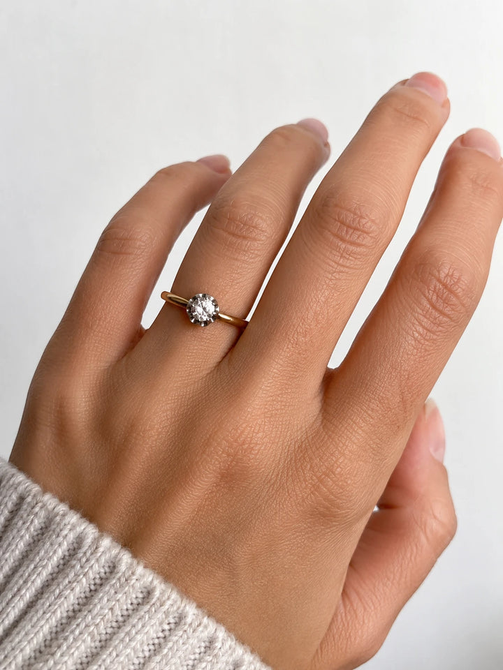 Bague solitaire Or jaune et Diamant