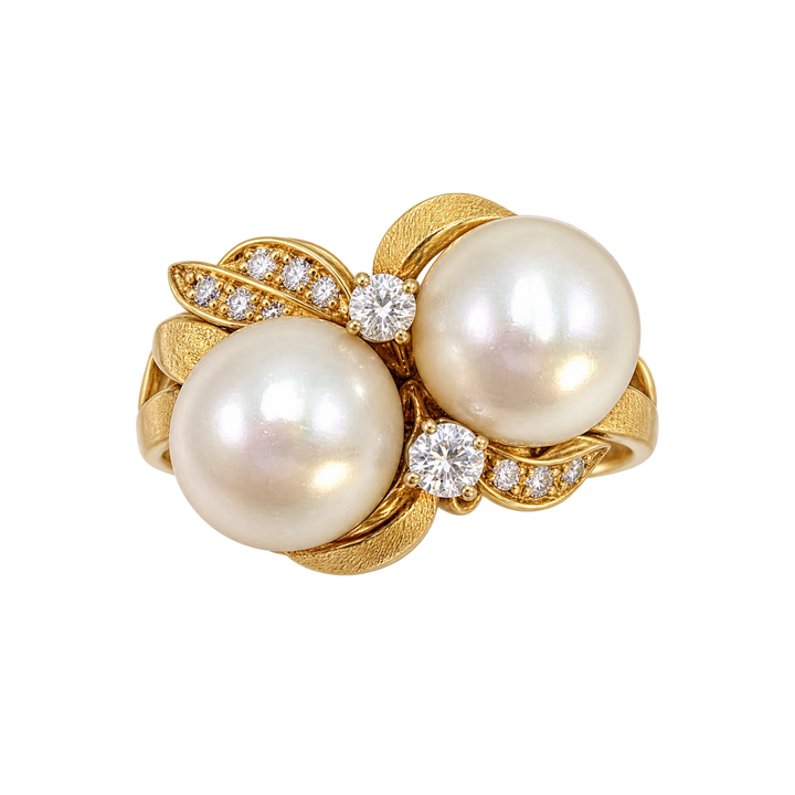 Bague or jaune et Perle