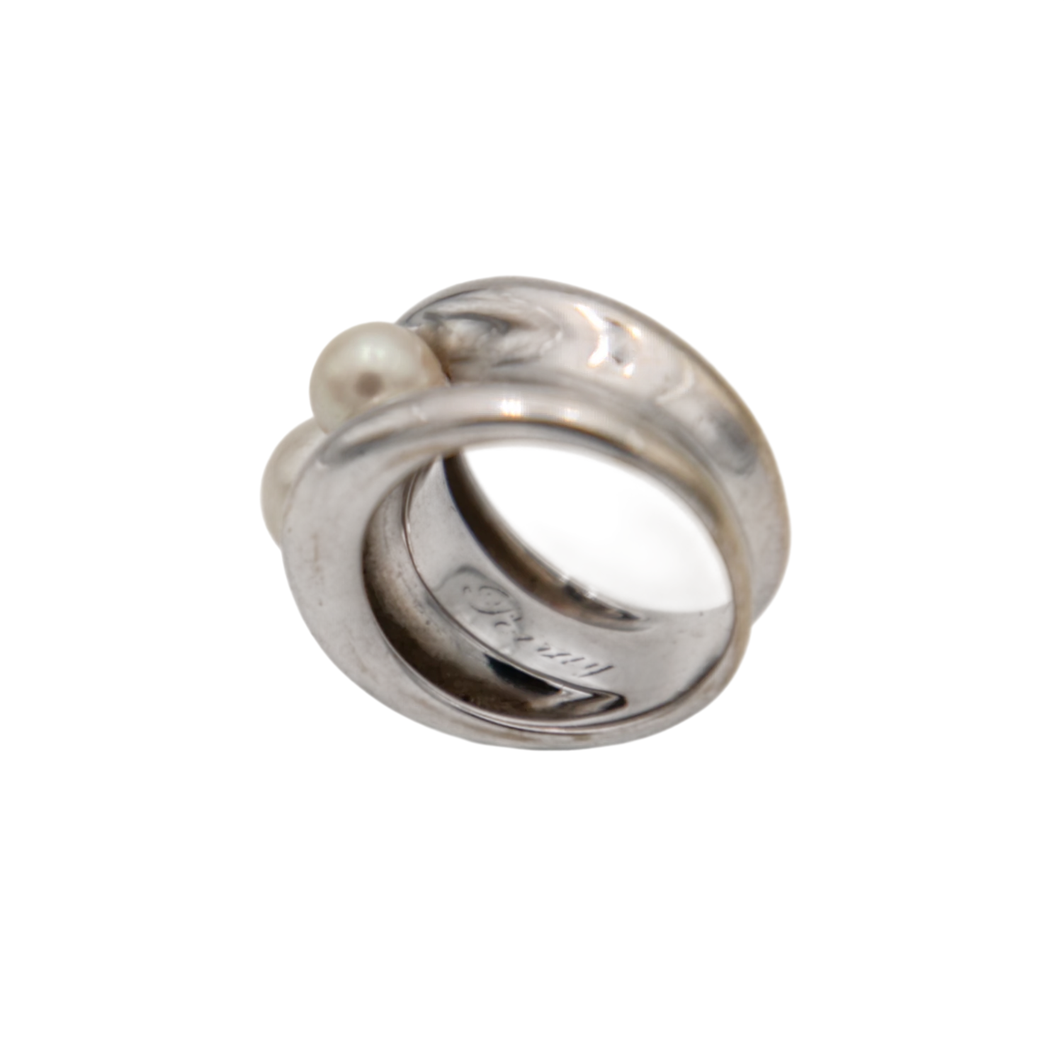 Poiray Bague Fidji Or blanc et Perle de culture