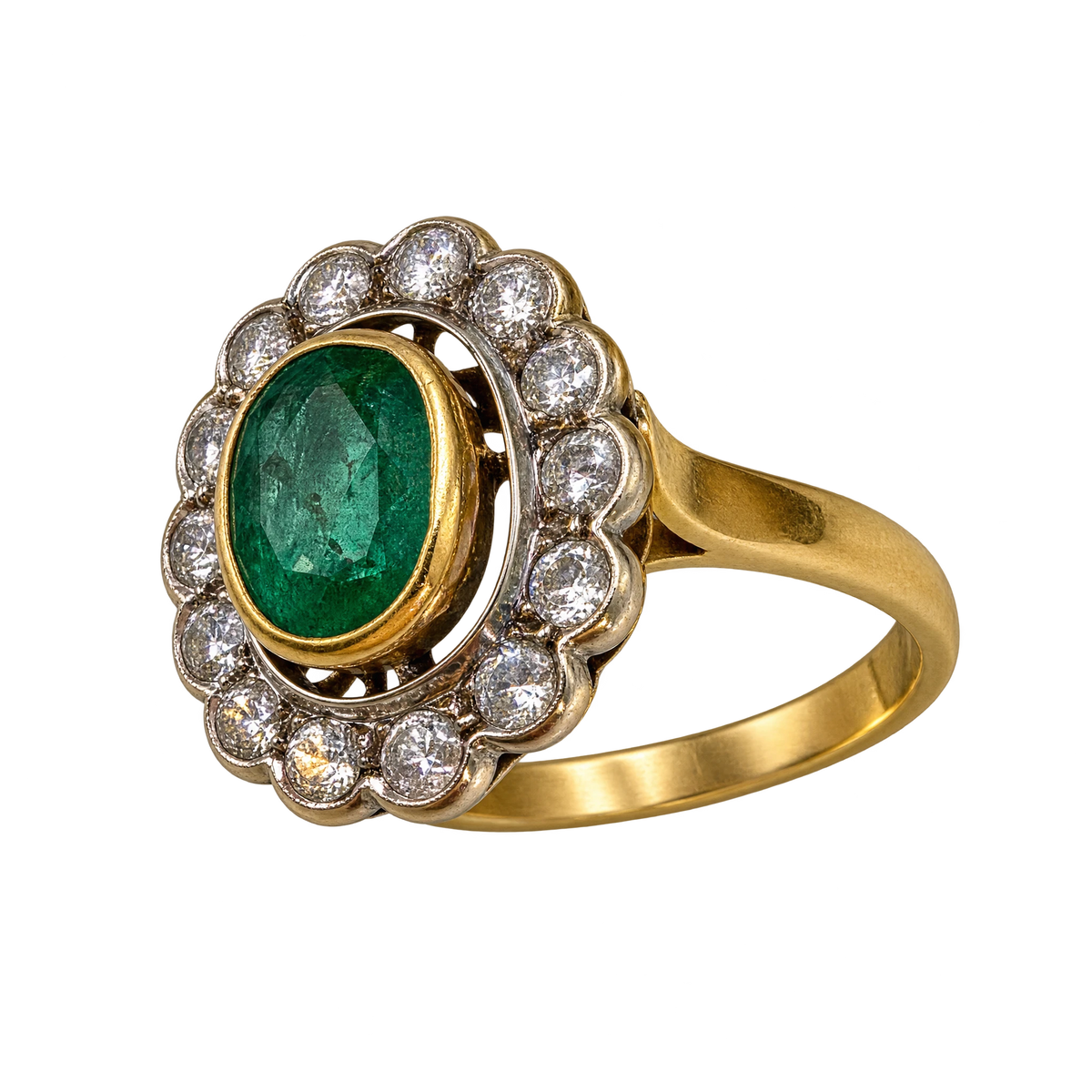 Bague or et Émeraude