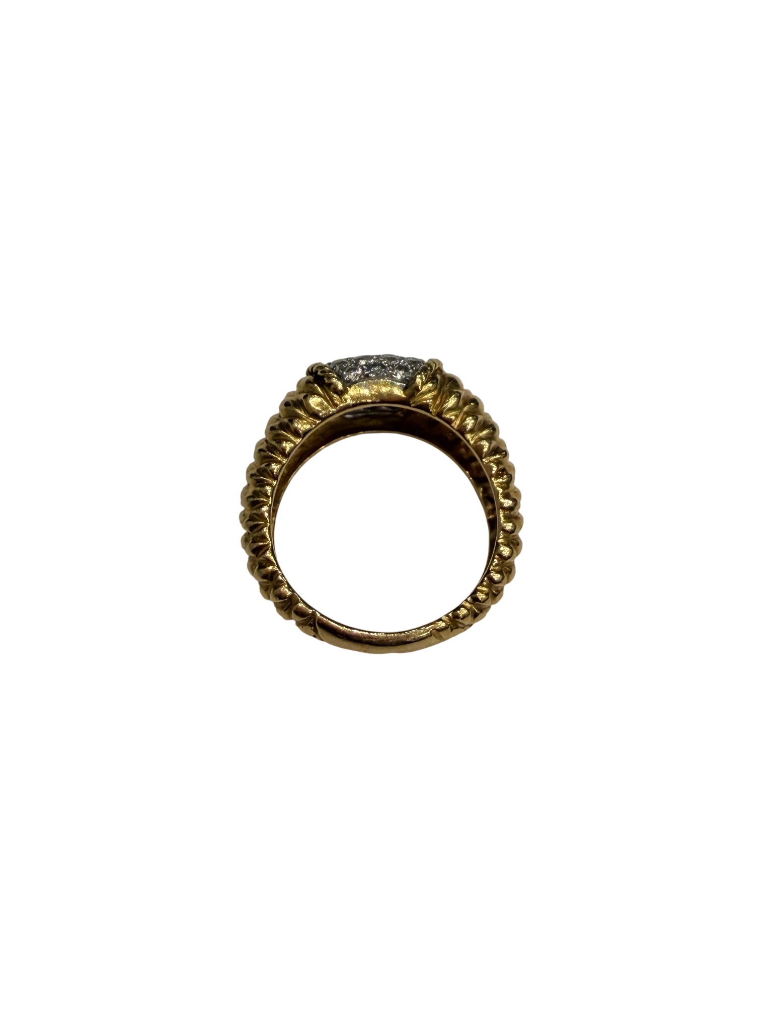 Bague Or jaune et Diamant pavage