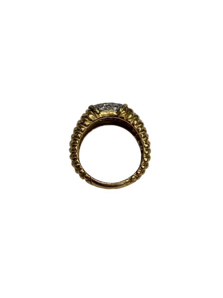 Bague Or jaune et Diamant pavage