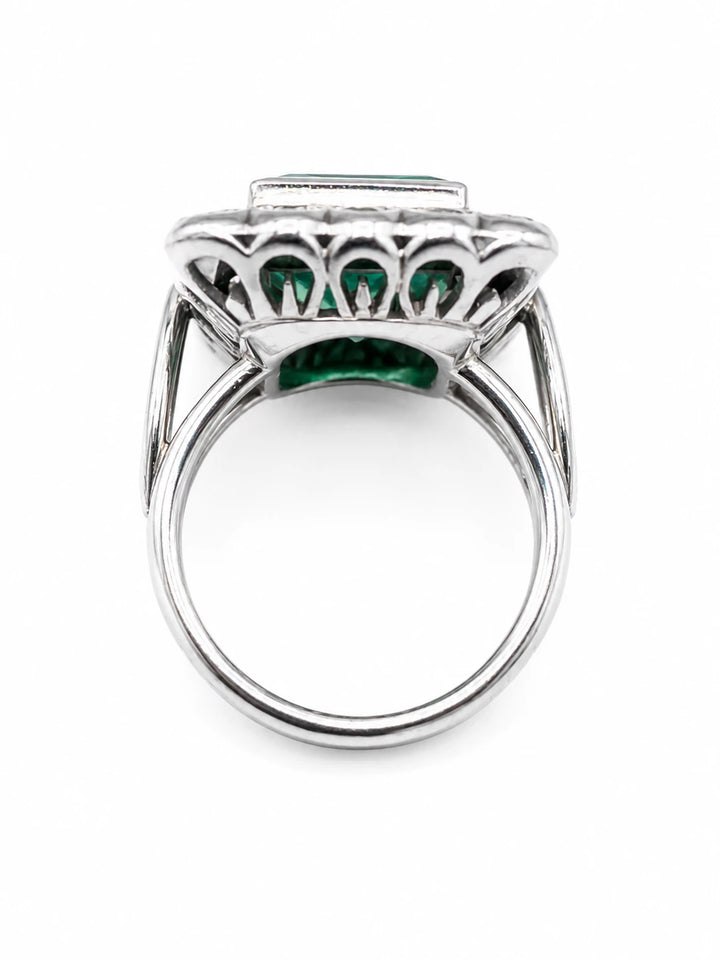 Bague platine et Émeraude