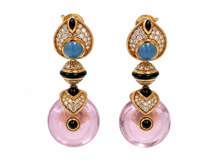 Marina B. Boucles d'oreilles Pneu or et Diamant pavage