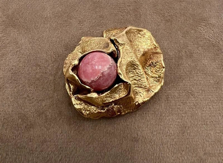 Gilbert Albert Broche Or jaune et Oeil de tigre
