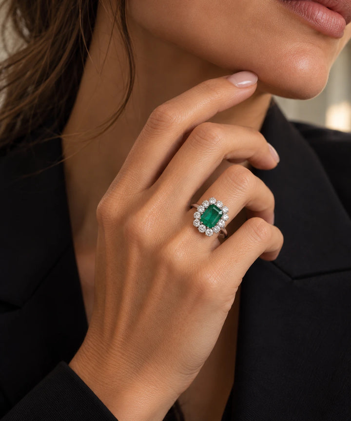 Bague or et Émeraude