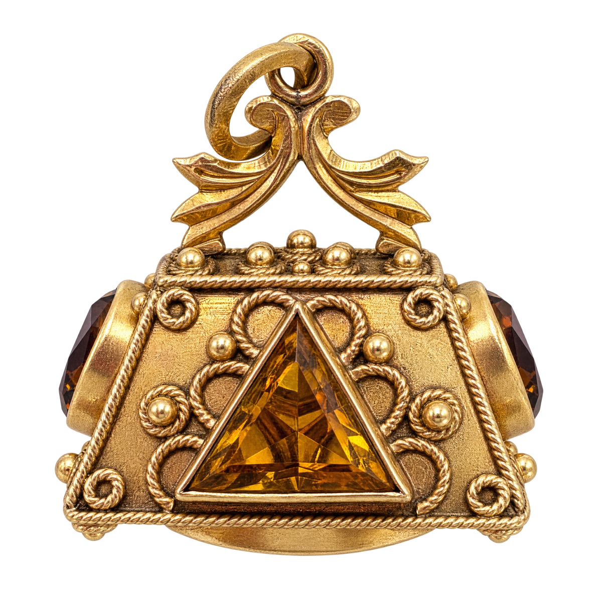 Pendentif or et Citrine
