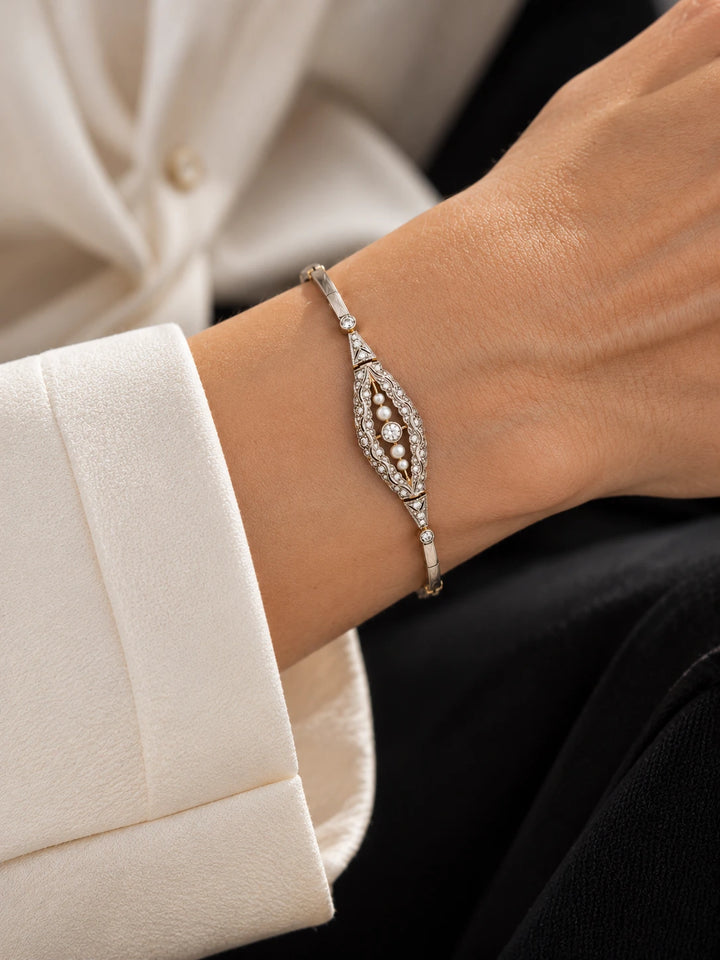 Bracelet platine et Diamant pavage