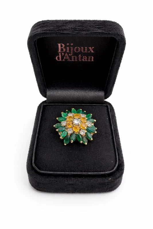 Bague Or jaune et Émeraude