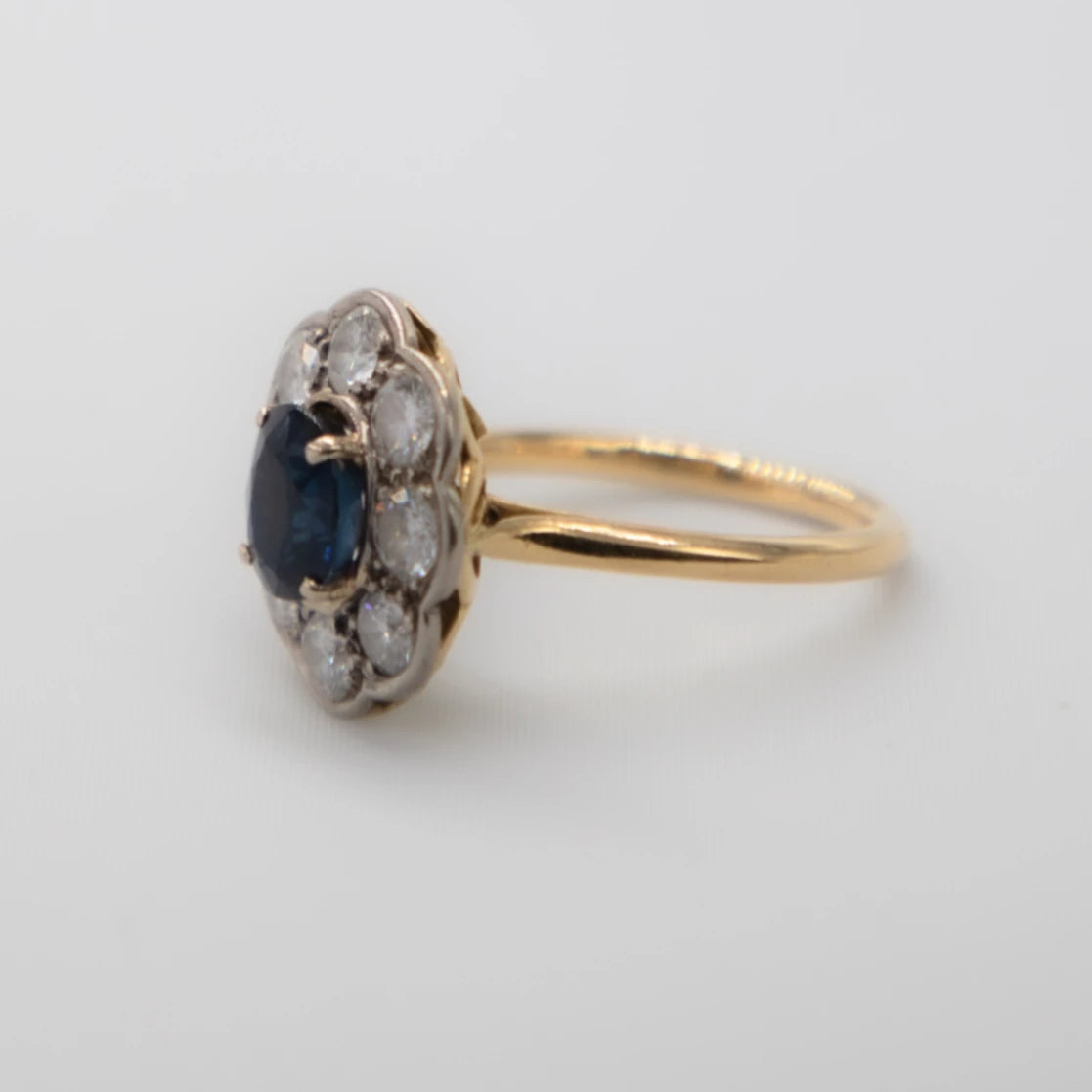 Bague Or jaune et Saphir