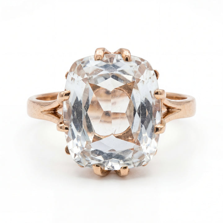 Bague Or jaune et aigue marine