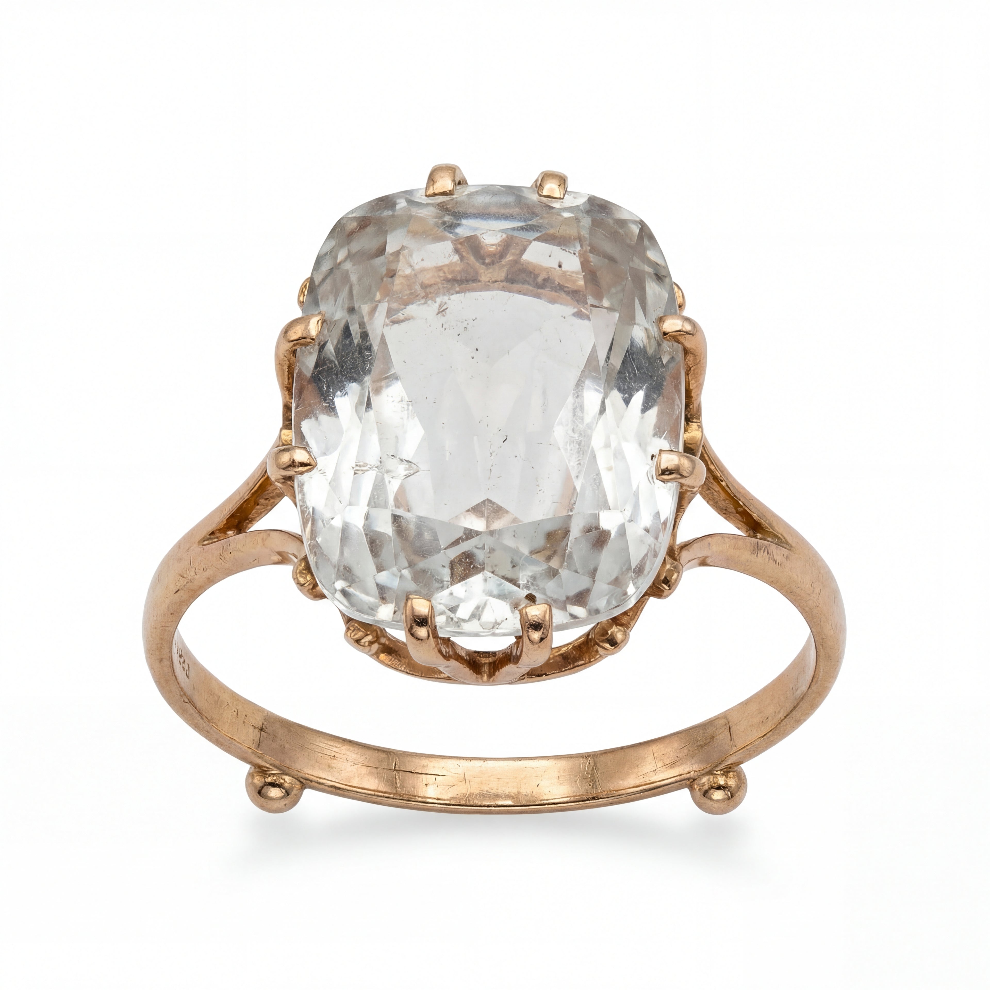 Bague Or jaune et aigue marine